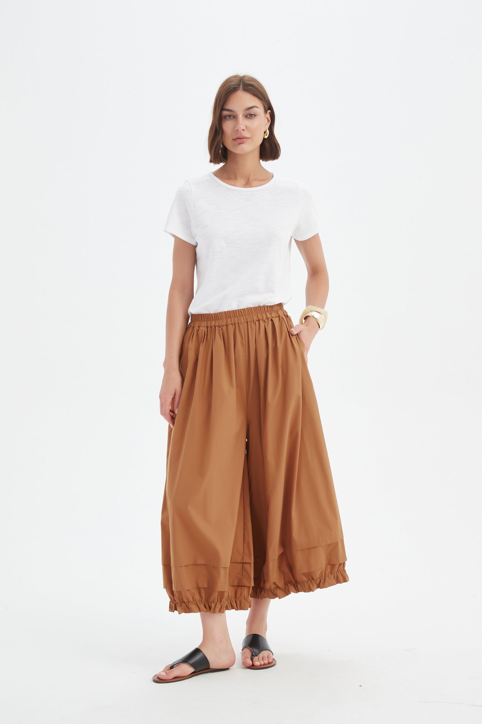 RUFFLE CUFF EASY PANT