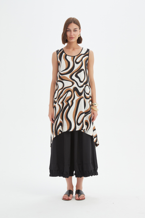 SLEEVELESS SWING PRINT TOP
