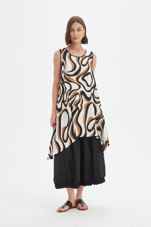 SLEEVELESS SWING PRINT TOP