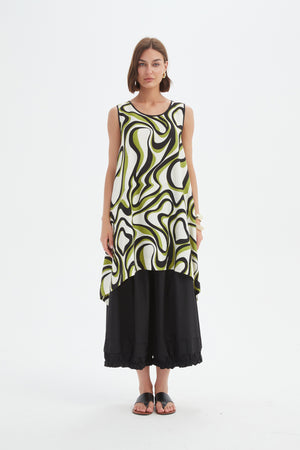 SLEEVELESS SWING PRINT TOP