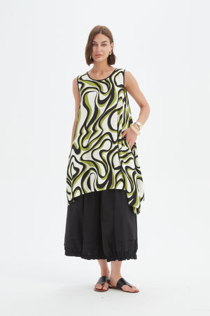 SLEEVELESS SWING PRINT TOP