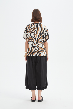BISHOP SLEEVE SWIRL TOP