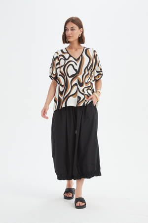 BISHOP SLEEVE SWIRL TOP