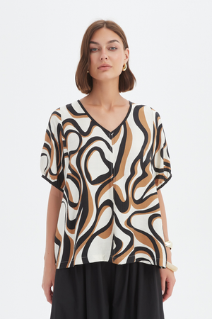 BISHOP SLEEVE SWIRL TOP