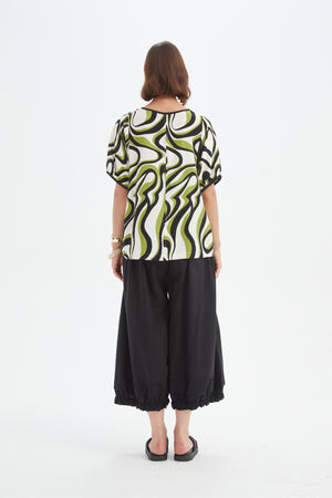 BISHOP SLEEVE SWIRL TOP