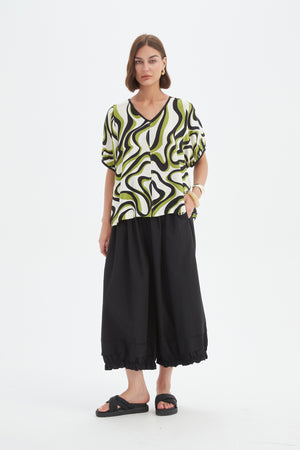 BISHOP SLEEVE SWIRL TOP