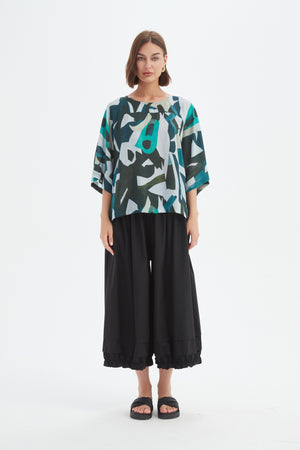 WIDE SLEEVE PRINT TOP