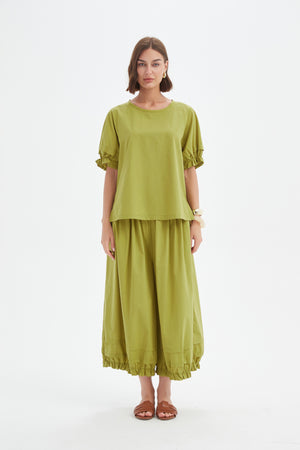 [PRE-ORDER] RUFFLE SLEEVE LYOCELL TOP