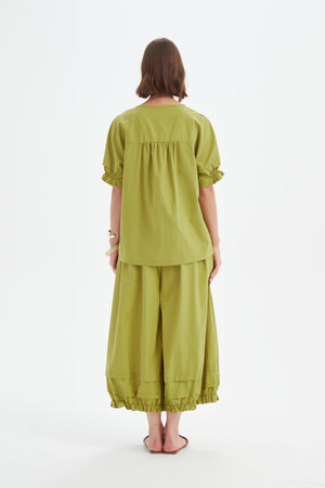 [PRE-ORDER] RUFFLE SLEEVE LYOCELL TOP