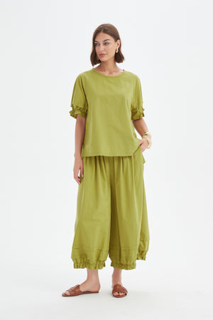 [PRE-ORDER] RUFFLE SLEEVE LYOCELL TOP