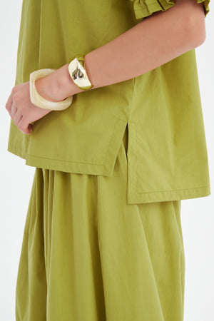 [PRE-ORDER] RUFFLE SLEEVE LYOCELL TOP