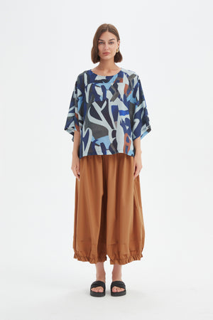 WIDE SLEEVE PRINT TOP