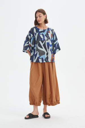 WIDE SLEEVE PRINT TOP