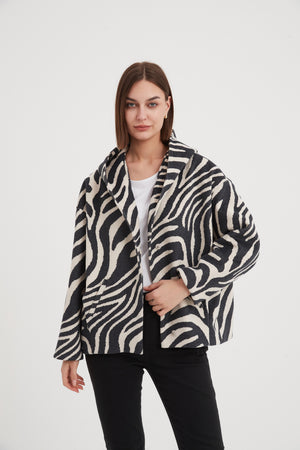 HOODED PRINT JACKET