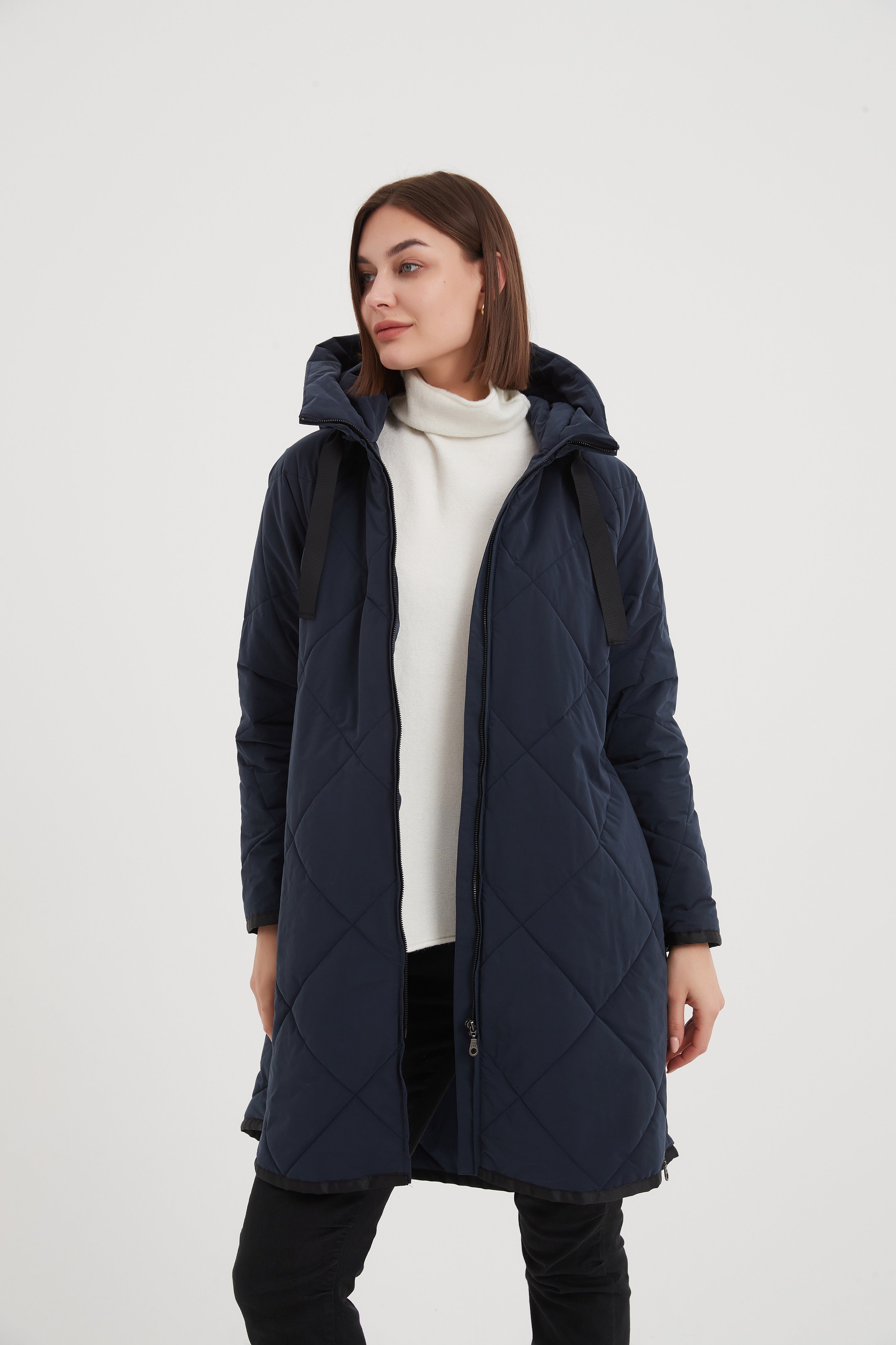 Zip Hem Winter Coat Tirelli Longline Puffer Jacket TIRELLI