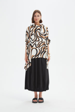 STATEMENT NECK PRINT TUNIC