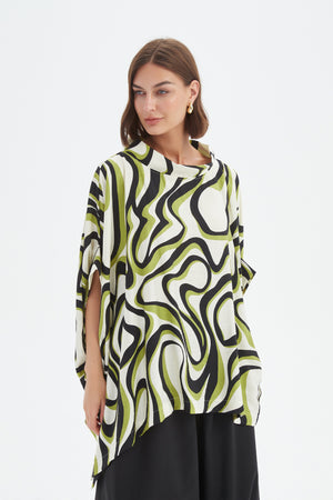 STATEMENT NECK PRINT TUNIC