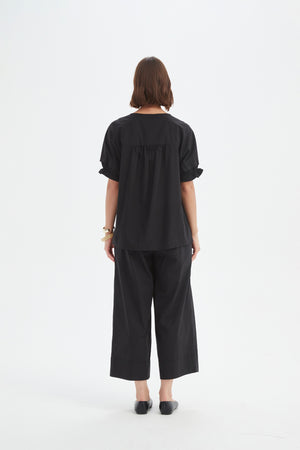 [PRE-ORDER] RUFFLE SLEEVE LYOCELL TOP