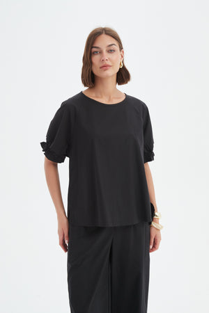 [PRE-ORDER] RUFFLE SLEEVE LYOCELL TOP