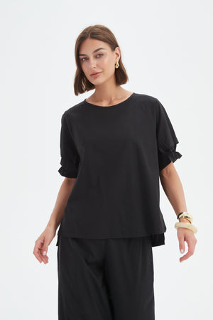 [PRE-ORDER] RUFFLE SLEEVE LYOCELL TOP