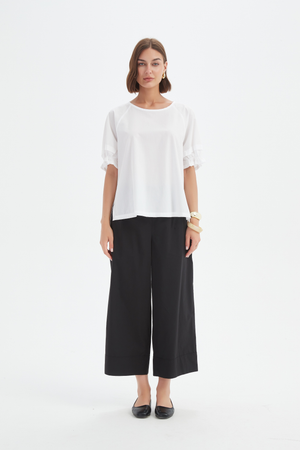 [PRE-ORDER] RUFFLE SLEEVE LYOCELL TOP