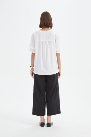 [PRE-ORDER] RUFFLE SLEEVE LYOCELL TOP