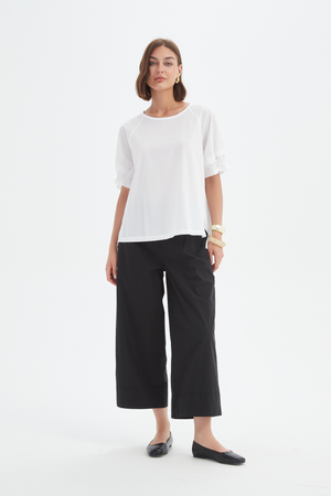 [PRE-ORDER] RUFFLE SLEEVE LYOCELL TOP