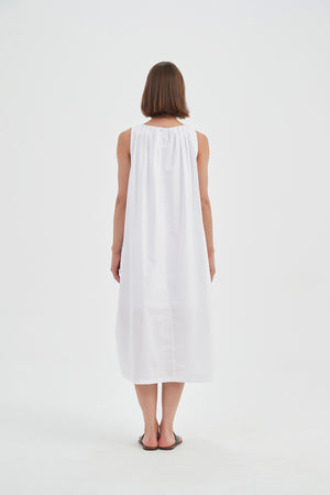 PLEAT NECK DRESS