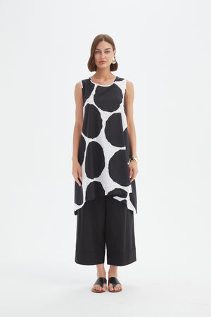 SLEEVELESS POPLIN PRINT TOP