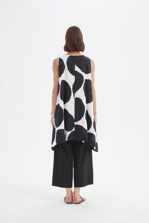 SLEEVELESS POPLIN PRINT TOP