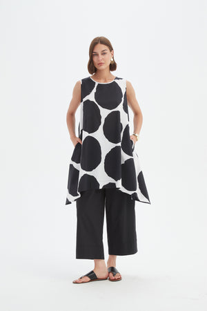 SLEEVELESS POPLIN PRINT TOP