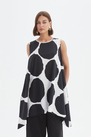 SLEEVELESS POPLIN PRINT TOP