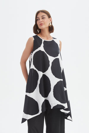 SLEEVELESS POPLIN PRINT TOP