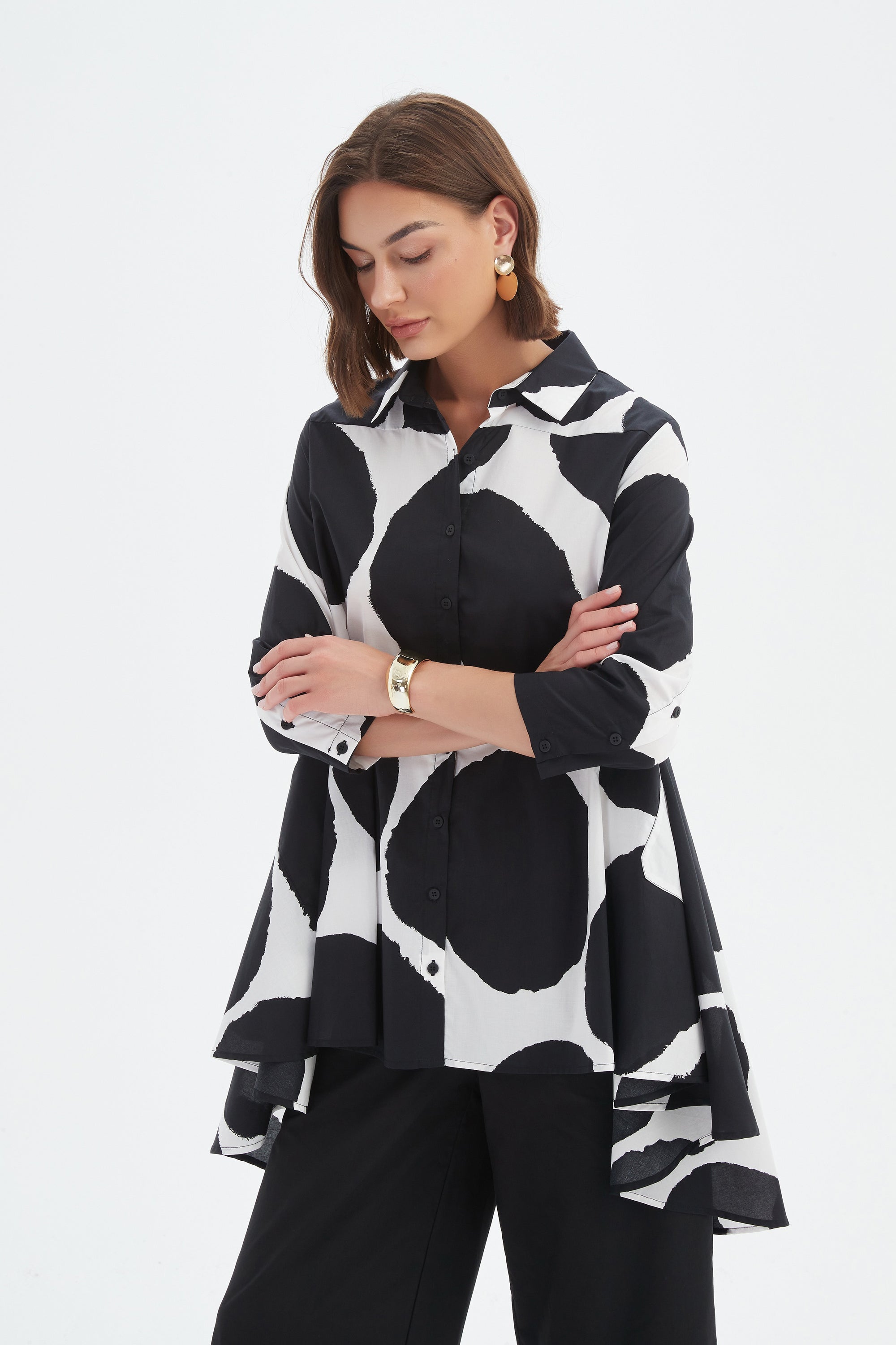 PRINT SWING BACK SHIRT