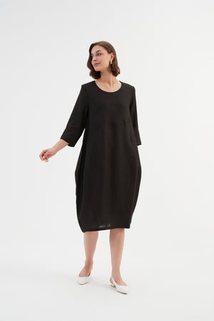 DIAGONAL SEAM LINEN DRESS