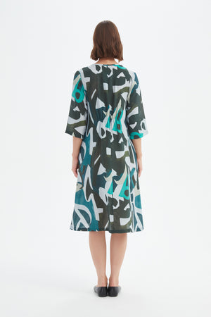 CURVE SEAM PRINT DRESS