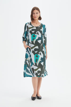 CURVE SEAM PRINT DRESS