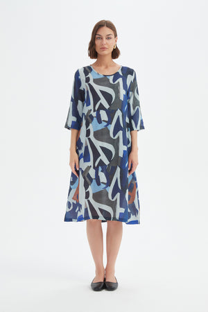 CURVE SEAM PRINT DRESS