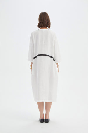 CONTRAST TRIM OVOID DRESS