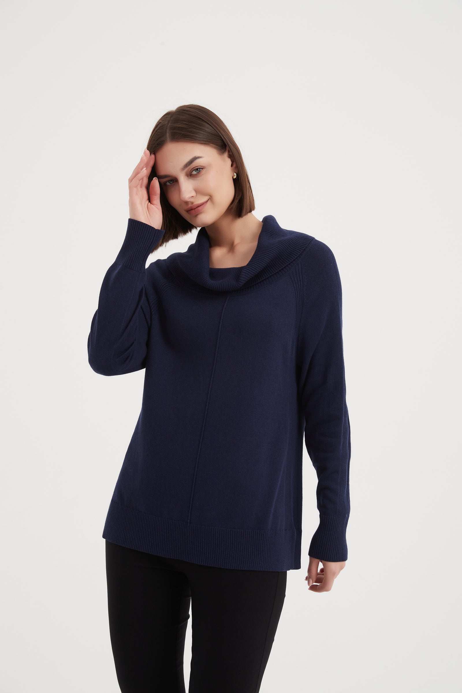 FUNNEL NECK KNIT TOP