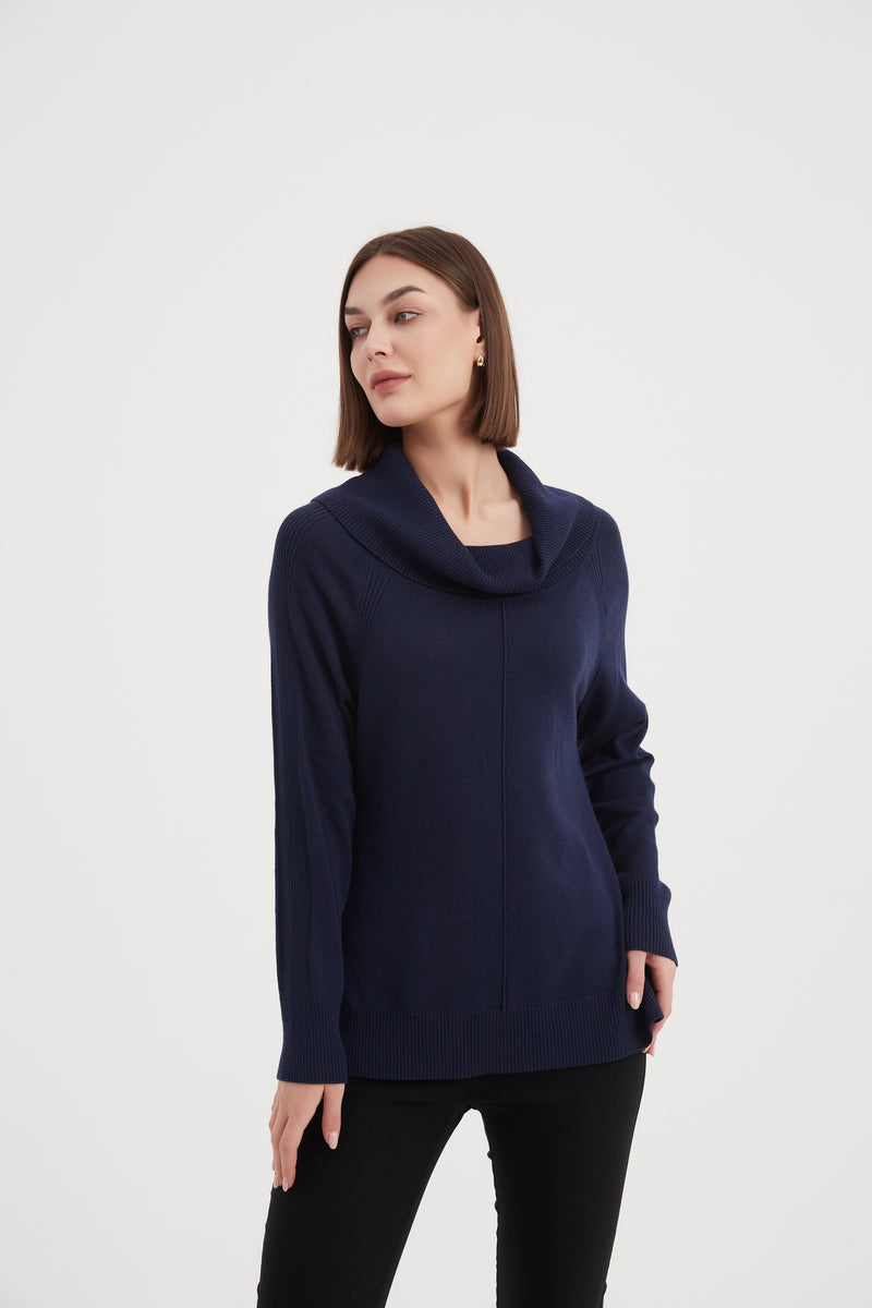 FUNNEL NECK KNIT TOP