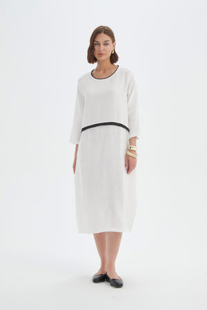 CONTRAST TRIM OVOID DRESS