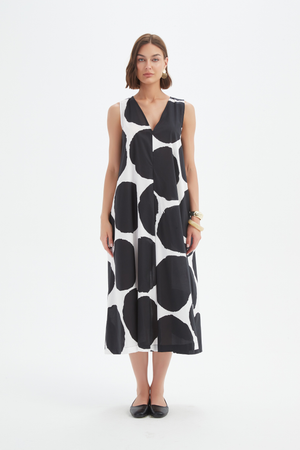 INVERTED PLEAT POPLIN DRESS