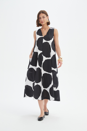 INVERTED PLEAT POPLIN DRESS