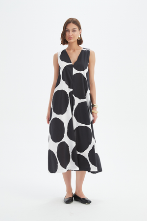INVERTED PLEAT POPLIN DRESS