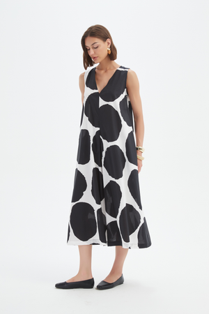 INVERTED PLEAT POPLIN DRESS