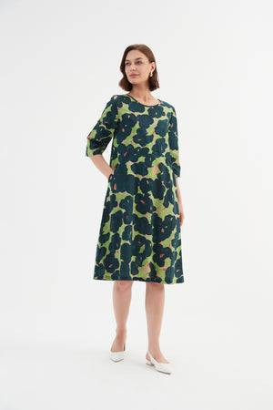 CURVE SEAM POPLIN DRESS