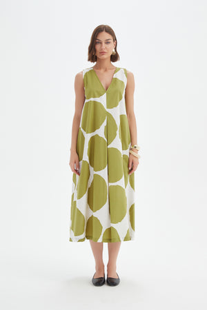 INVERTED PLEAT POPLIN DRESS
