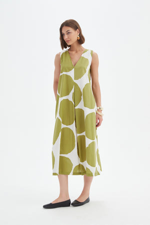 INVERTED PLEAT POPLIN DRESS