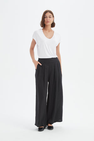 PLEAT FRONT PALAZZO PANT